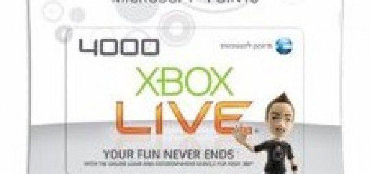 Xbox 360 Live points card