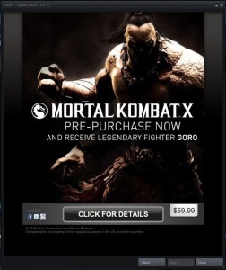 Mortal Kombat X pre-purchase